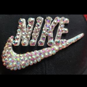 Nike hat and matching rhinestone shoes